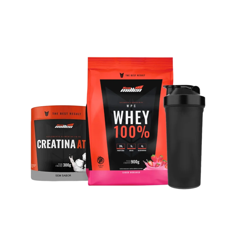 Kit de whey, creatina e um brinde
